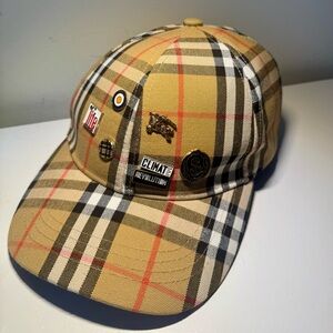 Burberry Tan and Black Checkered Cap